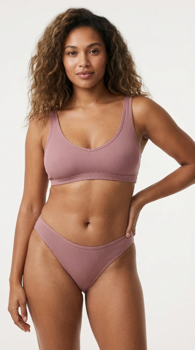 Nefes Alan Pamuklu Bikini Külot Gül Kurusu - Yan Görünüm